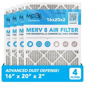 Mj16x20x2a Moaj 16x20x2 Air Filter 4-pack Advanced Dust Defense Pleated Ac Furnace Usa