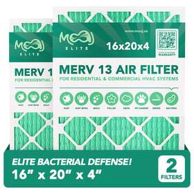 Moaj Mj16x20x4e-pak2 16x20x4 Air Filter 2-pack Merv 13 Elite Bacterial Defense Based In Us