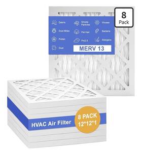 Mohern B0dglfrwd5 12x12x1 Air Filter 8 Pack Electrostatic Pleated Hvac Merv 13 Furnace