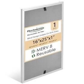 Merv8 Montemono 789537596384 16x25x1 Furnace Filter Aluminum Electrostatic Air Washable Hva