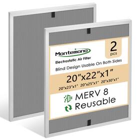 Merv8 Montemono 789537599460 20x22x1 Hvac Filter Aluminum Electrostatic Air Repla