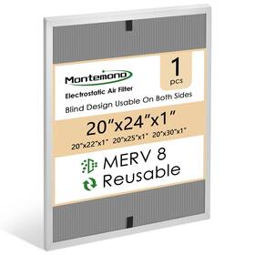 Merv8 Montemono 789537599491 20x24x1 Furnace Filter Replacement Aluminum Electrostatic A