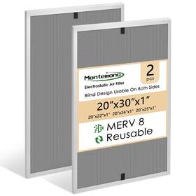 Merv8 Montemono 789537599545 20x30x1 Hvac Filter Aluminum Electrostatic Air Repla