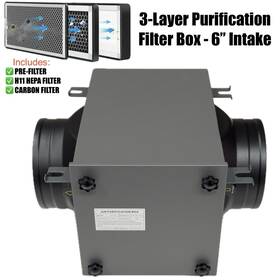 Glx-150 Nationwide 6 Inch Inline Duct Filter Box 3-layer Hepa Carbon Fresh Air Intake And Vent System New