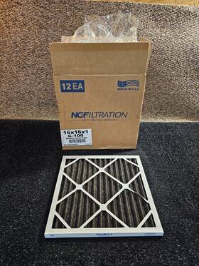 Plc10011 Nc Filtration Qty 12 16 X 1 Carbon Pleated Filter Synthetic Media