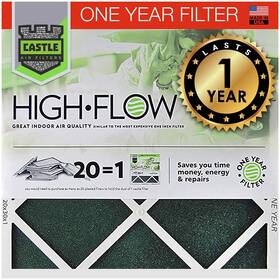 No-toil 852020006032 Castle Filters One-year Hvac Furnace Filter 14 Inch X 24 1 Black