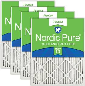 10x10x1m13-3 Nordic Pure 10x10x1 Pleated Merv 13 Air Filters 4 Pack 321