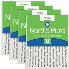 12x18x1m13-4 Nordic Pure 12x18x1 Actual Size 11 1/2 X 17 3/4 Pleated 13 Air Filters 4 Pack