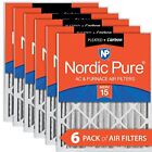 Nordic Pure 12x24x4 Merv 15 Pleated Plus Carbon Ac Furnace Air Filters 6 Pack