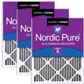 14x24x1pm8c-3 Nordic Pure 14x24x1 13 3/4 X 23 Furnace Air Filters 8 Pleated Plus Carbon 3 Pack