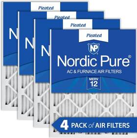 14x30x1m12-4 Nordic Pure 14x30x1 13 15/16x29 15/16 Pleated Merv 12 Air Filters 4 Pack
