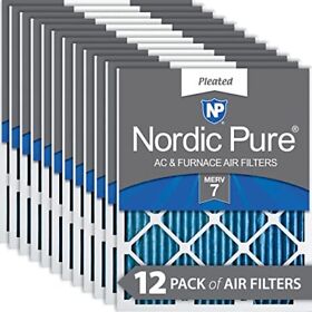Nordic Pure 16x20x1 7 Pleated Ac Furnace Air Filters 12 Pack