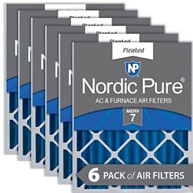 Nordic Pure 16x20x4 Merv 7 Pleated Ac Furnace Air Filters 6 Pack