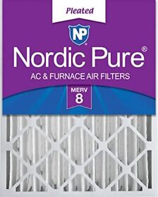 Nordic Pure 16x20x4 Merv 8 Pleated Ac Furnace Air Filters 1 Pack