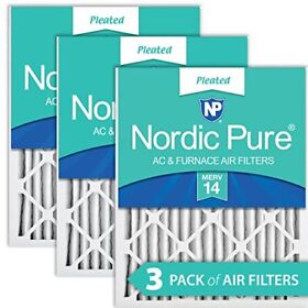 Nordic Pure 16x24x2 14 Pleated Ac Furnace Air Filters 3 Pack