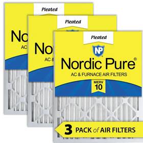 Nordic Pure 16x24x2m10-3 16 Inch X 24 2 Pleated Merv 10 Air Filters 3-pack