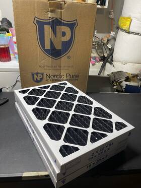 16x25x2pm12c-3 Nordic Pure 16x25x2 Furnace Air Filters Merv 12 Pleated Plus Carbon 3 Pack New