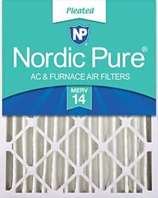 Nordic Pure 16x25x4 Merv 14 Pleated Ac Furnace Air Filter 1 Pack