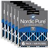 Nordic Pure 16x25x4 Merv 7 Pleated Plus Carbon Ac Furnace Air Filters 6 Pack