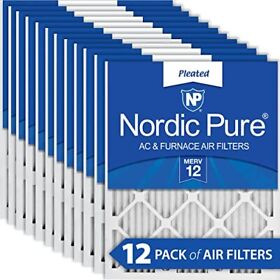 Nordic Pure 18x18x1 Merv 12 Pleated Ac Furnace Air Filters Pack