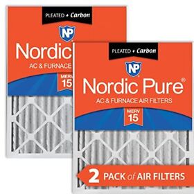 Nordic Pure 18x24x4 Merv 15 Pleated Plus Carbon Ac Furnace Air Filters 2 Pack