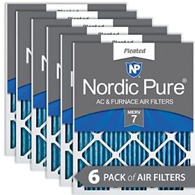 Nordic Pure 18x25x1 Merv 7 Pleated Ac Furnace Air Filters 6 Pack
