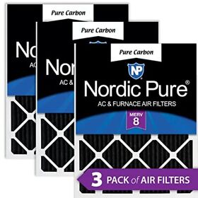 Nordic Pure 18x25x1 Merv 8 Pleated Carbon Odor Reduction Ac Furnace Air