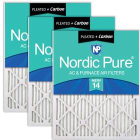 Nordic Pure 18x25x1m14 C-3 18x25x1 Actual Size 17 1/2 X 24 3/4 Pleated Air Filters Merv 14 Plus Ca