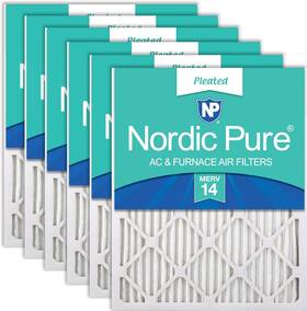 20x20x1m14-3 Nordic Pure 20x20x1 Pleated Merv 14 Air Filters 6 Pack 811g Read
