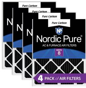 Nordic Pure 20x20x1pcp-4 20x20x1 19 1/2x19 1/2 Carbon Odor Reduction Furnace Air Filters 4 Pack