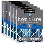 Nordic Pure 20x22x1 Merv 7 Pleated Plus Carbon Ac Furnace Air Filters 6 Pack