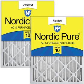 20x24x4m10-2 Nordic Pure 20x24x4 19 3/8 X 23 3 5/8 Pleated Merv 10 Air Filters 2 Pack