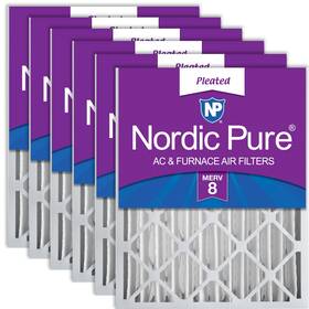 20x24x4m8 Nordic Pure 20x24x4 19 3/8 X 23 3 5/8 Pleated Merv 8 Air Filters 6 Pack