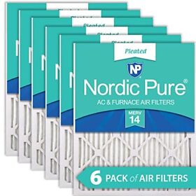 Nordic Pure 20x25x1 Merv 14 Pleated Ac Furnace Air Filters 6 Pack