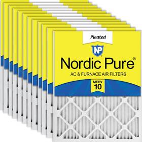 20x25x1m10-12 Nordic Pure Filters 20x25x1 Merv 10 Pleated 12 Pack Air