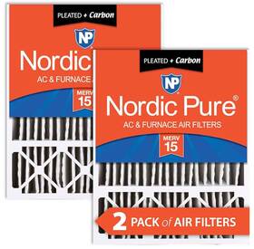 20x25x5hm15c Nordic Pure 20x25x5 Replacement Air Filters Merv 15 Plus Carbon 2 Pack