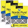 Nordic Pure 24x24x1 Merv 10 Pleated Plus Carbon Ac Furnace Air Filters 3 Pack