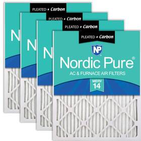 Nordic Pure 24x24x1m14 C-4 24x24x1 Actual Size 23 3/8 X 3/4 Pleated Air Filters Merv 14 Plus