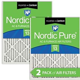 Nordic Pure 24x30x1 Merv 13 Pleated Plus Carbon Ac Furnace Air Filters 2 Pack
