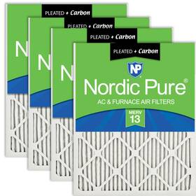 25x25x1m13 Nordic Pure C-4 25x25x1 Actual Size 24 1/2 X 3/4 Pleated Air Filters Mer