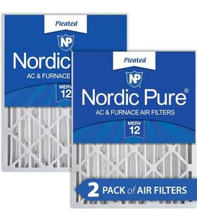 Nordic Pure 689737576424 20x25x4 19 1/2 X 24 3 5/8 Pleated Merv 12 Air Filters 2 Pack