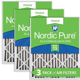Nordic Pure 816387011719 12x20x2 11 1/2 X 19 3/8 1 3/4 Pleated 13 Air Filters 3 Pack