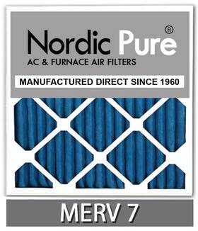Nordic Pure 816387011764 12x24x2 11 3/8 X 23 1 3/4 Pleated 7 Air Filters 3 Pack