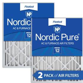 Nordic Pure 816387013744 20x20x4 19 1/2 X 3 5/8 Pleated 12 Air Filters 2 Pack