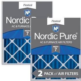 Nordic Pure 816387013805 20x24x4 19 3/8 X 23 3 5/8 Pleated 7 Air Filters 2 Pack