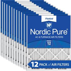 Nordic Pure 816387014413 14x24x1 13 3/4 X 23 Pleated 12 Air Filters Pack