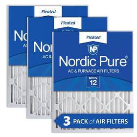 Nordic Pure 848224026341 18x24x2 17 3/8x23 3/8x1 3/4 Pleated Merv 12 Air Filters 3 Pack