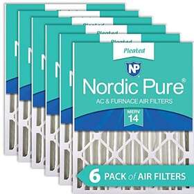 Nordic Pure 848224035183 16x20x4 15 1/2 X 19 3 5/8 Pleated Merv 14 Air Filters 6 Pack
