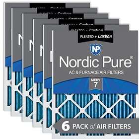 Nordic Pure 848224038610 14x24x1 13 3/4 X 23 Pleated Air Filters Merv 7 Plus Carbon 6 Pack