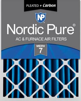 Nordic Pure 848224039020 16x25x4 15 1/2 X 24 3 5/8 Pleated Air Filters 7 Plus Carbon 1 Pack